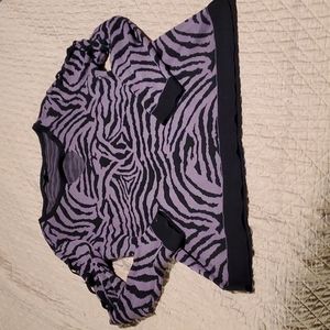 Rock republic xl purple zebra print lace up arm sweater